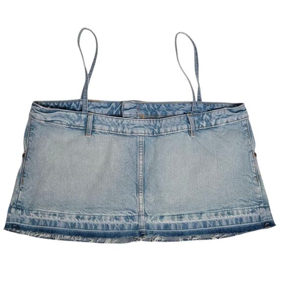 Zara Denim Skirt Effect Sleeveless Crop Top NEW Women's XL - Picture 4 of 12